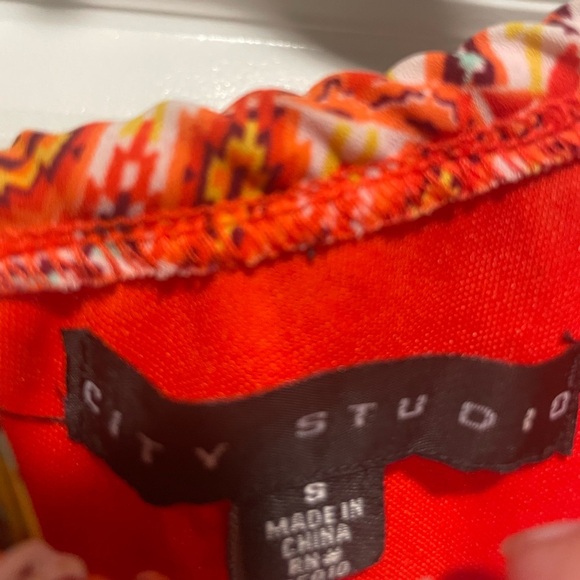 City Studio Chevron Maxi Dress - Orange and Green - Picture 5 of 5